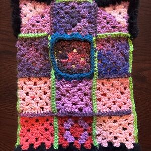 Colorful Crochet Patchwork CAT Hat BALACLAVA